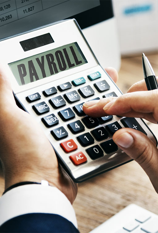 A close-up payroll calculation
